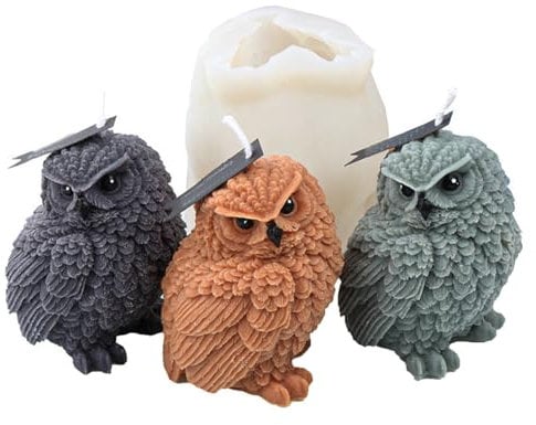 Goldyida Molde de silicona de búho Molde de Silicona para Velas diy Silicona para Velas Perfumadas DIY para hacer velas (A)