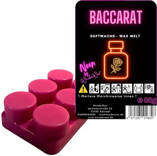 WonderWax Neon Duftriegel 6 x Duftwachs Kreise Wachsmelt Duftwachs Raumduft für Duftlampen Soja Wachs Melts Duftmelt Aroma Wellnes Kerzen Wärmer Wax Tarts Baccarat