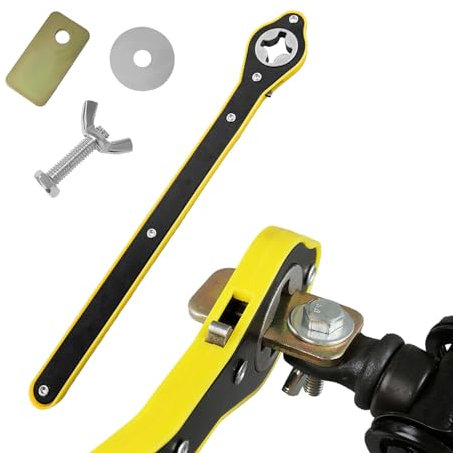 Suvnie Clé à cliquet pour cric de voiture, pivote à 360 ° pour économiser du travail, outil de poignée de levage de vitesse avec bouton avant et arrière, clé à roue de pneu, accessoires de voiture
