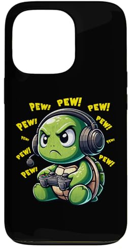 Turtle Gamer Pew Lustige Videospiele Vintage Jungen Männer Mädchen Hülle für iPhone 13 Pro