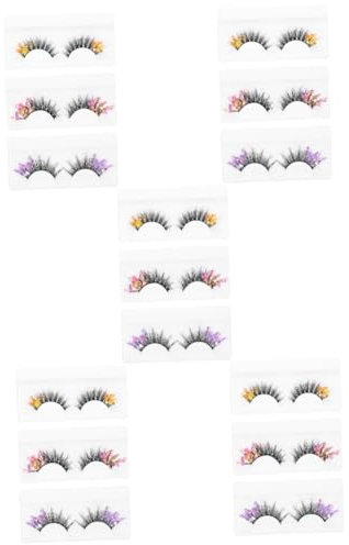 minkissy Lot De 5 Faux Cils Extensions De Cils Duveteux Et Pailletés Accessoire Pour Femme Idéal Pour Les Fêtes Les Et Au Quotidien 3 Paires X 5