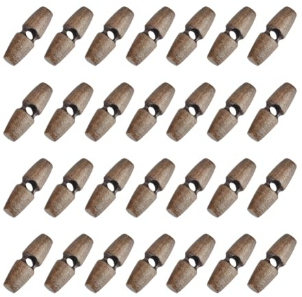 UNICRAFTALE 50 Stück 30 mm Holzknöpfe Holzmantel Hornknöpfe 1 Loch Holzknebelknöpfe Holz Vintage Mantelknopf Zum Nähen von Kleidungszubehör Handgefertigtes Ornament DIY Kaffee