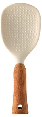 Silikon-Reislöffel mit Buchenholzgriff -Rice Löffel Elegant, Langlebig und Schonend für Ihren Reiskocher