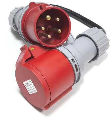 Industrial Spina Maschio trifase, 400V32A-16A,Protezione IP44,Presa Industriale Maschio + Femmina,Prese Elettriche Industriali Trifase,Elettriche Industriali Cee 5 Poli