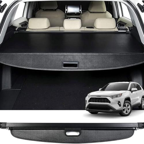 FKLJRRD Auto Laderaumabdeckung für RAV4 2019 2020 2021 2022,Ausziehbar Kofferraumabdeckung Rollo Kofferraum Schutz Abdeckung Cargo Cover