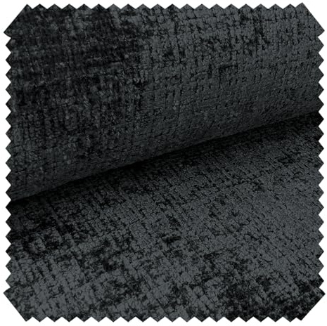 novely® CRETA Glänzender Chenille-Polsterstoff, Robuster Möbelstoff, Schwer Entzündbarer Bezugsstoff, Pflegeleichte Meterware 1lfm | Farbe: 97 Anthrazit