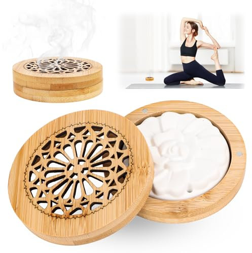 Diffuseurs D'huiles Essentielles, Aroma Stone avec Boîte Décorative en Bois, Galet Aromatique Diffuseur pour La Décoration Intérieure Cadeau, Pierre à Parfum d'ambiance