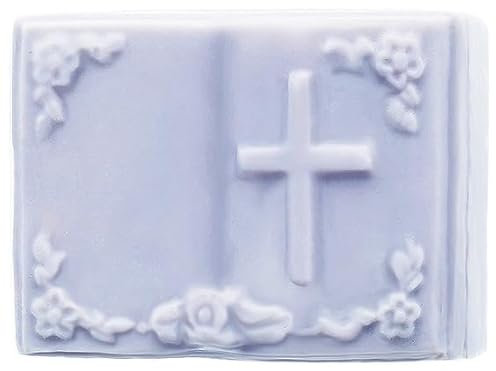 Moule en silicone pour savon avec croix en relief | Idéal pour baptême et communion | 8 x 6 x 1 cm | Personnalisable avec tampon | Détails parfaits