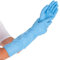 FRANZ MENSCH 50 Stück Hygostar Nitrilhandschuhe Extra Safe Superlong | puderfrei, Packung, blau, 7/S, L: 40cm, Nitrilhandschuhe, Schutzhandschuhe, Einmalhandschuhe
