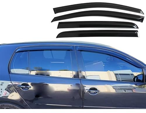 PENGNAQP Compatible con VW para Golf 5 V MK5 TDI GTI R32 2004-2008 Deflectores de Ventana Laterales Protector de Lluvia y Sol Visera de Puerta Weathershield decoración del Coche