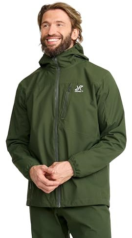 RevolutionRace Vector 2L Jacket für Herren, Wasserichte und Winddichte Regenjacke für Wandern, Forest Green, M