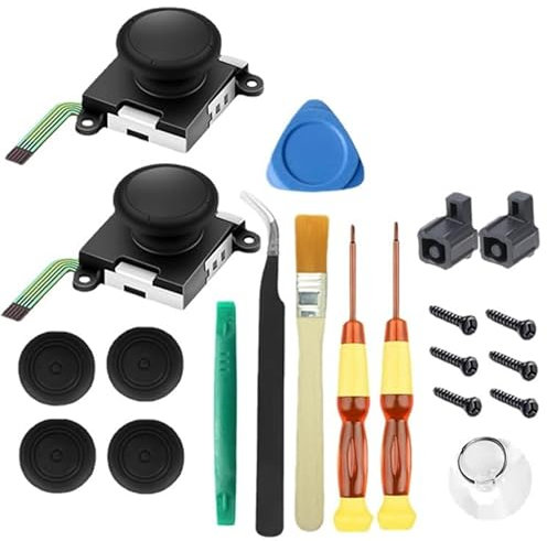 2 Piezas Joystick de Reemplazo para OLED y Lite, Joystick Reemplazo Hall 3D Analog Joycon, Repuesto de 3D Joystick Analógico y Herramientas de Reparación, Tecnología de Efecto Hall