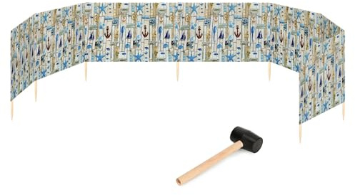 Garronda Strand Windschutz Sichtschutz 10m lang Plus Gummihammer GAEX001 (Mehrfachdruck, 10m)