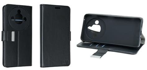 caseroxx Bookstyle-Case für Nubia Focus Pro 5G, schwarz | Aufklappbare Buch-Schutzhülle mit Innenfächern und Rundumschutz für den Alltag, aus Kunstleder