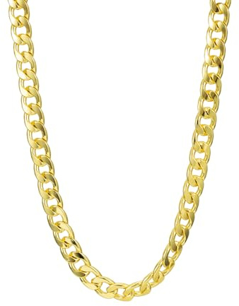 KTGUK Fake Gold Chain,60 cm,Chunky Gold Necklace Costume Jewellery | Chunky Gangster Chain for Hip Hop and Rapper,Fashion Accessories Suitable for Party Outfits and Daily Wear for Women and Men