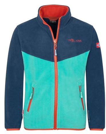 Trollkids Kids Oppdal Jacket XT | Warme und weiche Fleecejacke, Leicht und atmungsaktv, Zwei Taschen, Zip-in-System-kompatibel, Reißverschluss mit Kinnschutz