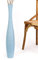 Leewadee Große Deko Bodenvase Für Dekozweige, Hohe Standvase Für Pampasgras, Design Holzvase, 70 cm, Hellblau