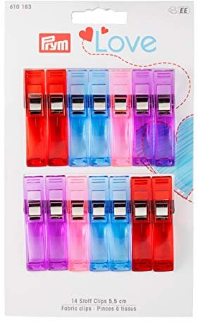 Prym 610183 Love Stoff Clips 5,5 cm, Kunststoff, farbig sortiert