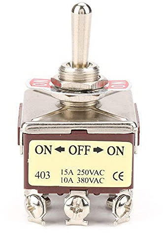 Interruptor de palanca 4PDT de 3 posiciones, interruptor de palanca de mini terminal de 12 pines ON/OFF/ON 15A/250VAC 10A/380VAC para control industrial