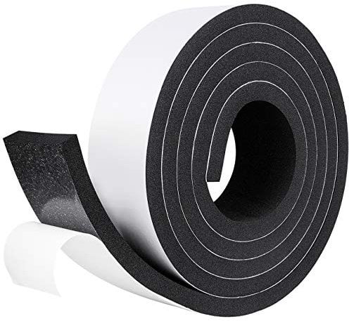 fowong Selbstklebendes Dichtungsband 50mm(B) x10mm(D) Schaumstoff klebeband Moosgummi Türdichtung für Kollision Siegel Schalldämmung Gesamtlänge 2m Schwarz