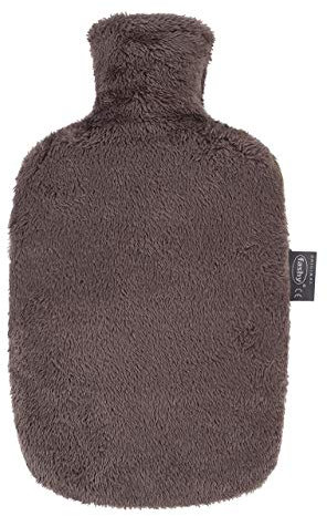 Fashy GreenLine Wärmflasche 1 6L mit flauschigen Plüschbezug aus recyceltem Polyester 67105 25 Braun