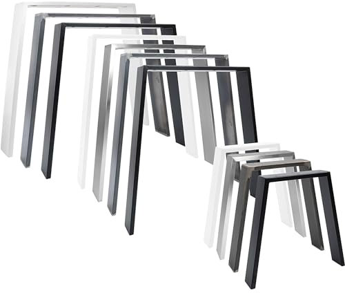 Natural Goods Berlin 2X Tisch-Kufen Classic | Tisch-Beine Metall in Weiß | Tisch-Gestell im Industrial Loft-Design | Ideal DIY-Projekte wie Sitzbank & Couchtisch | Tisch-Bein 30/45 x 42 cm