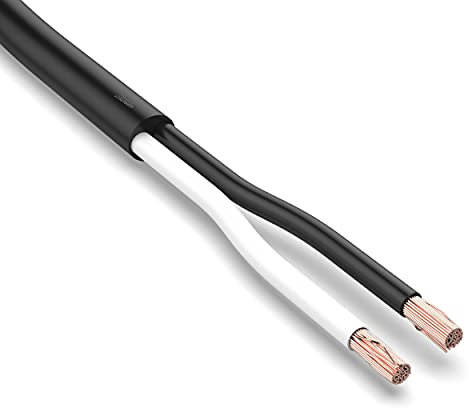 Auprotec Câble de véhicule 50 m - 2 x 0,75 mm² - Câble rond 2 fils noir/blanc - Câble électrique FLRYY - Pour remorque de voiture