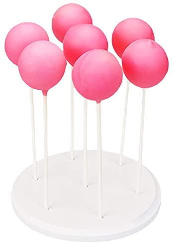 NANGOPOP Cake Pop-Ständer – 7 Löcher, runder Lutscher-Halter, aus Holz, dekorativer Süßigkeiten- oder Saugnapf-Ständer für Geburtstagsparty, Babyparty, passend für 4 mm Lutscherstäbchen