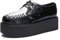 RoseG Zapatos de gamuza hechos a mano con plataforma plana con cordones para mujer, Negro/Blanco, 35.5 EU
