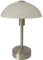 Glas-Tisch-Leuchte-Lampe MISCHA Metall nickel, Murano-Glas Stil H: 30cm D: 22cm, E14, Wonhzimmer-Nachttisch-Fensterbank-Kommode-Leuchte-Lampe (Nickel)