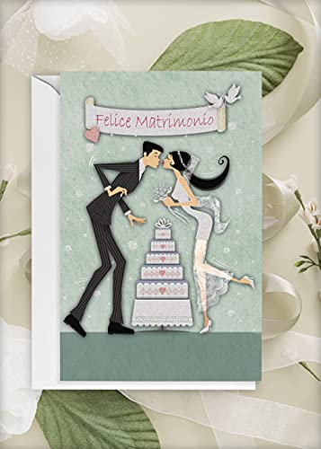 Partylandia Glückliche Hochzeitskarte Druck (Offset - Kuss)