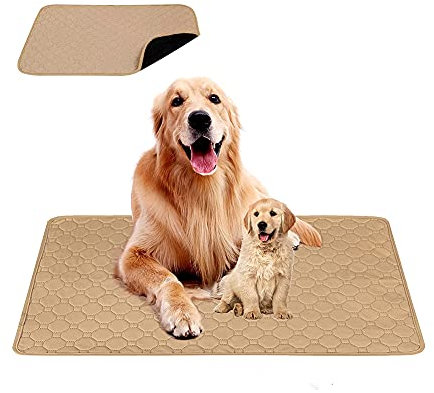 KALINCO Trainingsunterlagen für Haustier Wasserdicht Pee Pads Hundematte Bodenschutz Waschbare Wiederverwendbar Schnell absorbierend Unterlage für Welpen/Hunde/Katzen (Braun+L)