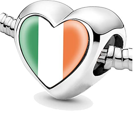 Bon4azuré Perlen für Armbänder Irland Flagge Silber Charms für Frauen Charme Perle Schmuck Geschenke Geschenkidee für Mädchen, Nein