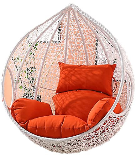 Yadlan Sitzkissen HäNgesessel Outdoor, Sitzkissen HäNgesessel Indoor Korb Kissen XXL, Waschbar Wasserdicht Auflagen & Polster für Schwingsessel, 22cm Ultra Dick Anti-Verformung Orange