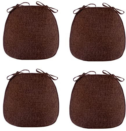 Yadlan Sitzkissen 40x40 Outdoor, Stuhlkissen Halbrund Landhausstil, Sitzpolster Stuhl, Waschbar Sitzkissen Esszimmerstuhl Oval, Sitzkissen KüChenstuhl mit Abnehmbarem Bezug Braun