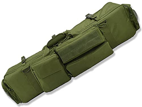Gewehrtasche, M249 Große Doppellagige Einschulter-Gewehrtasche, Taktische Gewehrtasche Doppel, Taktischer Doppelgewehrkoffer Mit Schultergurt Nylonholster Für Jagdfischen Langwaffentasche green