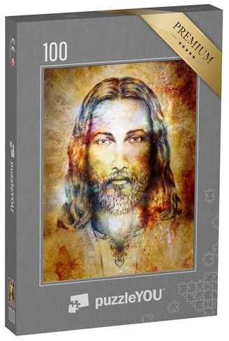puzzleYOU: Puzzle 100 Teile „Bleistift Portrait: Jesus Christus im Licht“ – aus der Puzzle-Kollektion Christentum