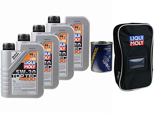 QR-PARTS 69811094 4L Motoröl Top Tec 4200 5W-30 1x MANNOL Motor Flush ADDITIV Tasche