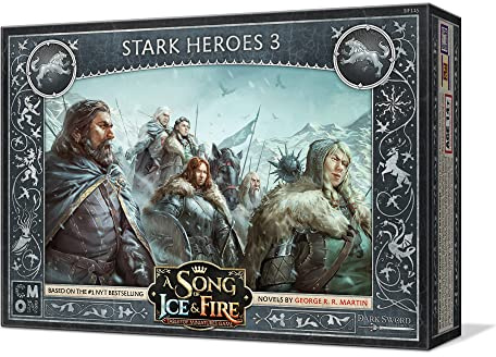 CMON A Song of Ice and Fire Tabletop Miniatures Game Stark Heroes III Box Set - Erweitern Sie Ihre Kräfte mit ikonischen Stark Heroes! Strategiespiel für Erwachsene, ab 14 Jahren, 2+ Spieler, 45-60