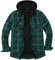 ZENTHACE Veste chemise à capuche doublée Sherpa avec fermeture éclair intégrale pour homme, Montre noire à carreaux, XX-Large