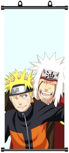 ZPPLD Naruto Poster,Naruto Rollbild,Anime Poster Großes,Naruto Jiraiya Poster,Anime Figur Videospiel Scroll,Stoff Poster für Wanddekoration, 70 * 30cm Manga Poster