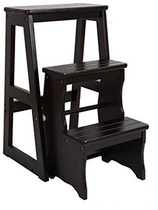 Foldable Step Ladders Stools Wooden Stair Chair Indoor Adult for Home Library Garden 64cm