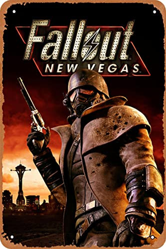 Clilsiatm Fallout New Vegas Game Poster Videospiel Blechschild Vintage Wandschild Dekor 20,3 x 30,5 cm