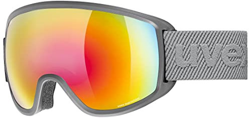 uvex Unisex – Erwachsene, topic FM sphere Skibrille, grey/rainbow-rose, one size