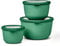 Mepal - Multischale Cirqula Round Set 3-teilig - Vorratsdosen mit Deckel - Geignet als Aufbewahrungsbox, Kuhlschrank, Gefrierschrank & Mikrowellengeschirr - 500 ml, 1000 ml & 2000 ml - Vivid Green