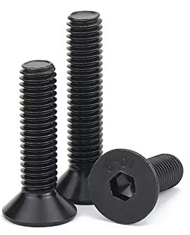 Lot de 5 vis M8 x 70 mm 10,9 en acier allié noir à tête fraisée plate