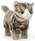 Uni-Toys - Katze mit Stimme (grau-getigert), stehend - 35 cm (Länge) - Plüsch-Kätzchen - Plüschtier, Kuscheltier