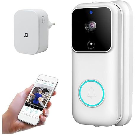 Wireless Doorbell Battery Powered, Enhanced (2.4/5 Ghz) Wifi Door Camera Wireless Outdoor With Hdr Video, Hd Talk And Listen, Remote Access, Night Vision, And Person Alerts