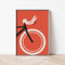 Mabudi Poster Vintage Fahrrad - Poster Retro - Fahrrad Poster - Abenteuer Poster - Fahrrad Bauhaus Print - Kunstdruck Bicycle (Orange, DIN A0 (84,1x118,9cm))