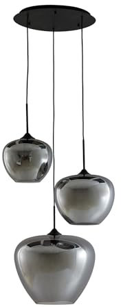 Light & Living Hängeleuchte Mayson - Grau - Ø40cm - 3L - Rund - Glas - Hängelampe & Pendellampe - Lampe Wohnzimmer & Schlafzimmer - Pendelleuchte Esstisch